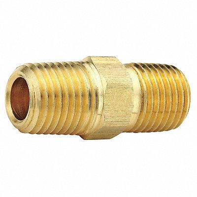 Hex Nipple Brass 1/2 x 3/8 in MNPT