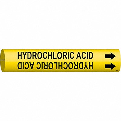 Pipe Marker Hydrchloric Acid 2 13/16in H