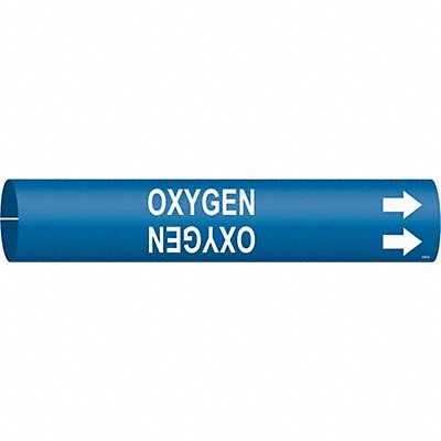 Pipe Marker Oxygen 2 in H 2 in W