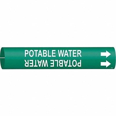 Pipe Marker Potable Water 2 in H 2 in W