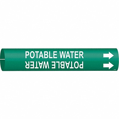 Pipe Marker Potable Water 2 13/16in H