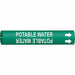 Pipe Marker Potable Water 2 13/16in H