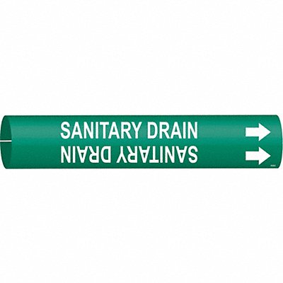 Pipe Marker Sanitary Drain 2 in H 2 in W