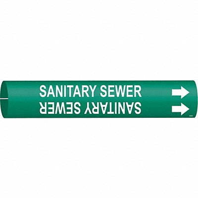 Pipe Marker Sanitary Sewer 2 in H 2 in W