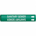 Pipe Marker Sanitary Sewer 2 in H 2 in W