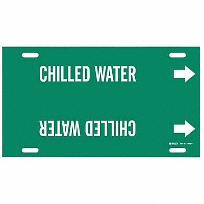 Pipe Marker Chilled Water 8 in H 16 in W