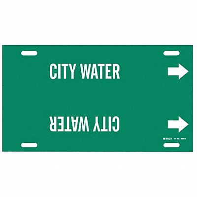 Pipe Marker City Water 8 in H 16 in W