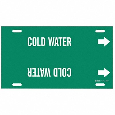 Pipe Marker Cold Water 8 in H 16 in W