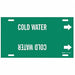 Pipe Marker Cold Water 8 in H 16 in W