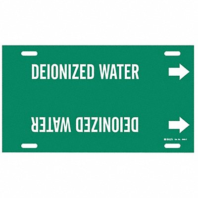 Pipe Marker Deionized Water 8in H 16in W