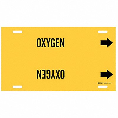 Pipe Marker Oxygen 8 in H 16 in W