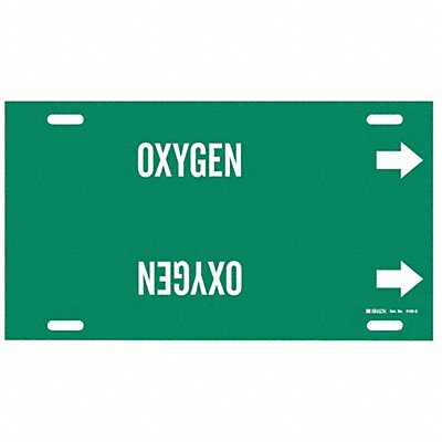 Pipe Marker Oxygen 10 in H 24 in W