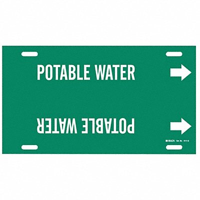 Pipe Marker Potable Water 10in H 24in W