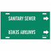 Pipe Marker Sanitary Sewer 10in H 24in W