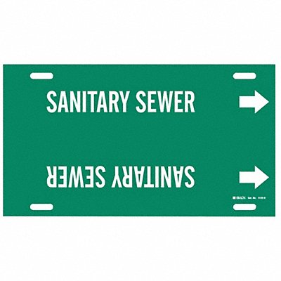 Pipe Marker Sanitary Sewer 10in H 32in W