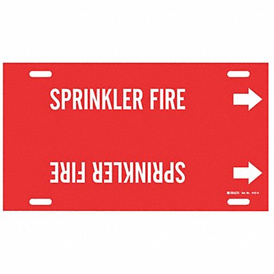 Pipe Marker Sprinkler Fire 10in H 32in W