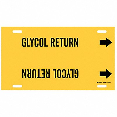 Pipe Marker Glycol Return 10in H 24in W