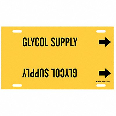 Pipe Marker Glycol Supply 10in H 24in W