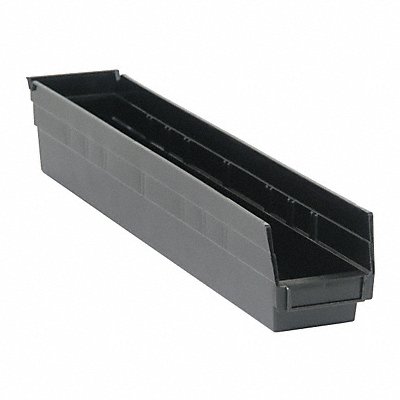 Shelf Bin Black Polypropylene 4 in