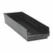 Shelf Bin Black Polypropylene 4 in