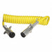 Coiled ISO/ABS Power Cord Yellow