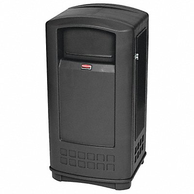 Trash Can 35 gal Black Plastic