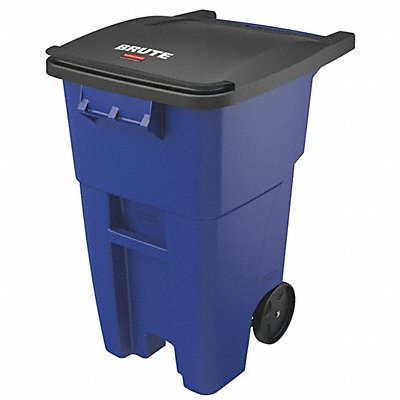 Trash Can 50 gal Blue Plastic