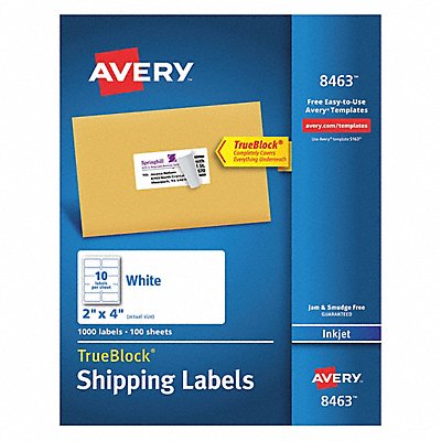 Shipping Labels Inkjet 2 x4 Wht PK1000