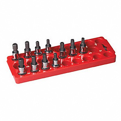 Socket Bit Tray Red Plastic