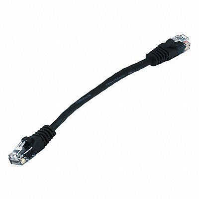 Patch Cord Cat 5e Booted Black 0.5 ft.