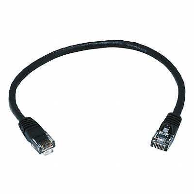 Patch Cord Cat 5e Booted Black 1.0 ft.