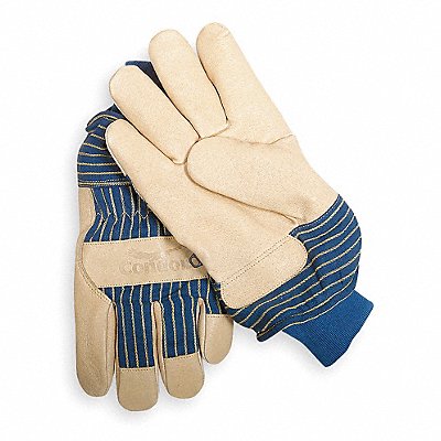 D1595 Leather Gloves Beige/Blue L PR