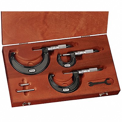 Micrometer Set 0-3 In 0.0001 Res 3 Pc