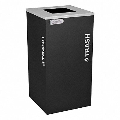 Trash Can Square 24 gal Black