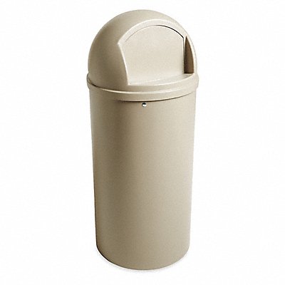 Trash Can Round 25 gal Beige