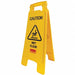 Floor Safety Sign Yellow HDPE 25 in H