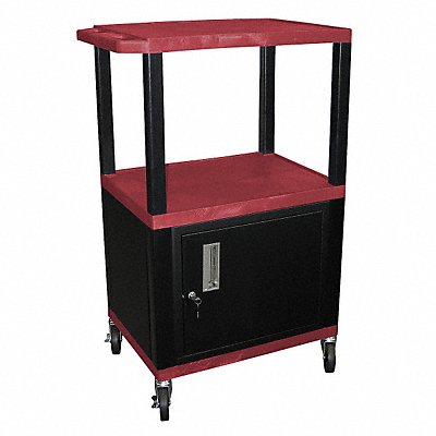 Audio-Visual Cart 200 lb Red 24 in L