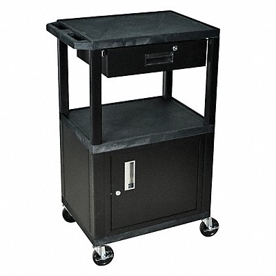 Audio-Visual Cart 200 lb Black 24 in L