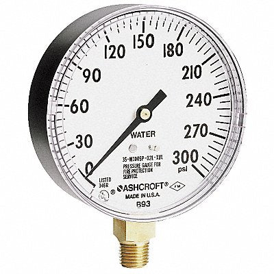 Pressure Gauge 0 to 300 psi 3-1/2In