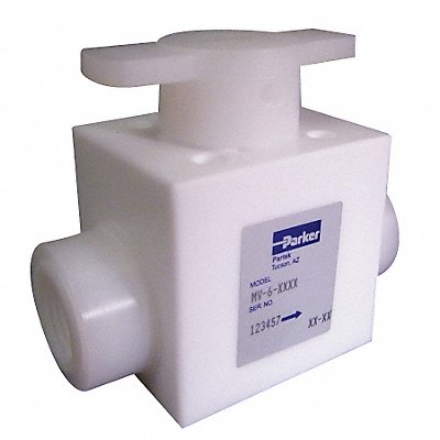 PTFE Ball Valve Inline FNPT 1/2 in