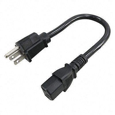 Power Cord 5-15P SJT 1 ft Blk 13A 16/3