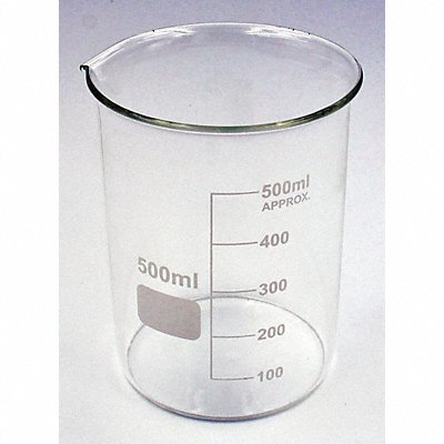 Beaker 500 mL 118 mm H 87 mm Dia PK6