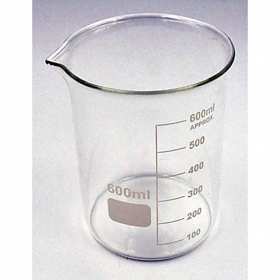 Beaker 600 mL 125 mm H 90 mm Dia PK6