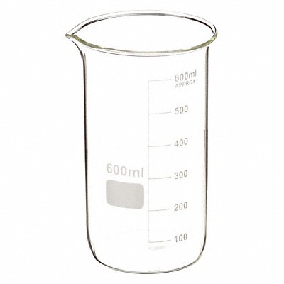 Beaker 600 mL 165 mm H 80 mm Dia PK6