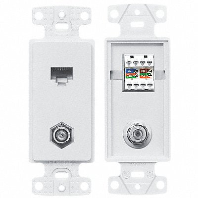 Wall Plate and Jack Cat 5e/F-Type White