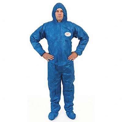 Hooded Coverall w/Boots Blue 3XL PK25