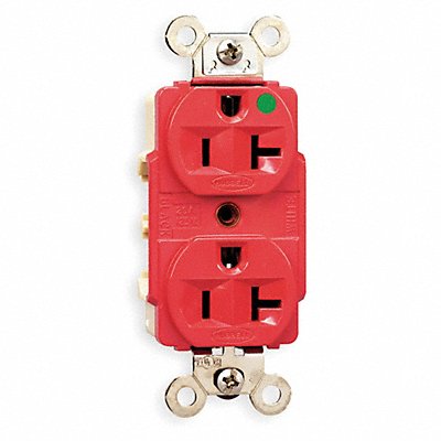 Receptacle Red 20 A 2P3W Back Side 1PK