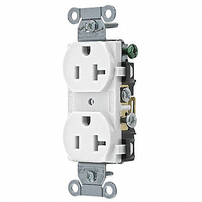 Receptacle White 20 A 2P3W Side 1PK