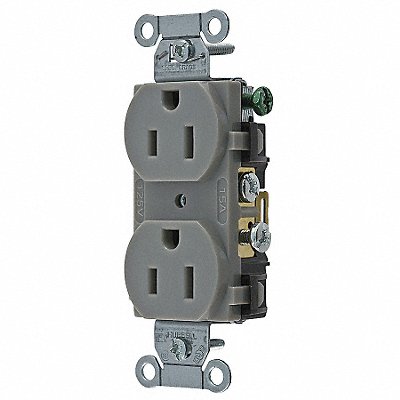 Receptacle Gray 15 A 2P3W Side 1PK