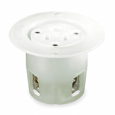 Flanged Recept White 15 A 2P3W Back 1PK